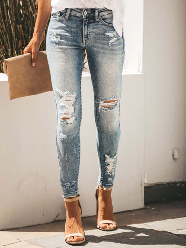 Slim Fit Distressed Jeans