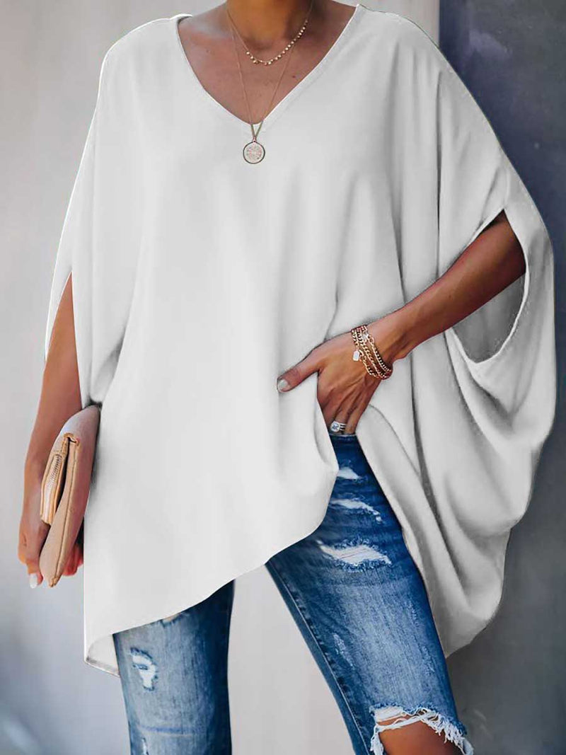 Bat Sleeve v-Neck Loose Top