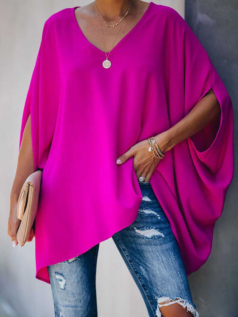 Bat Sleeve v-Neck Loose Top