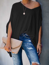 Bat Sleeve v-Neck Loose Top