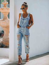 Ripped Denim Jumpsuit