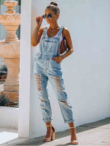 Ripped Denim Jumpsuit