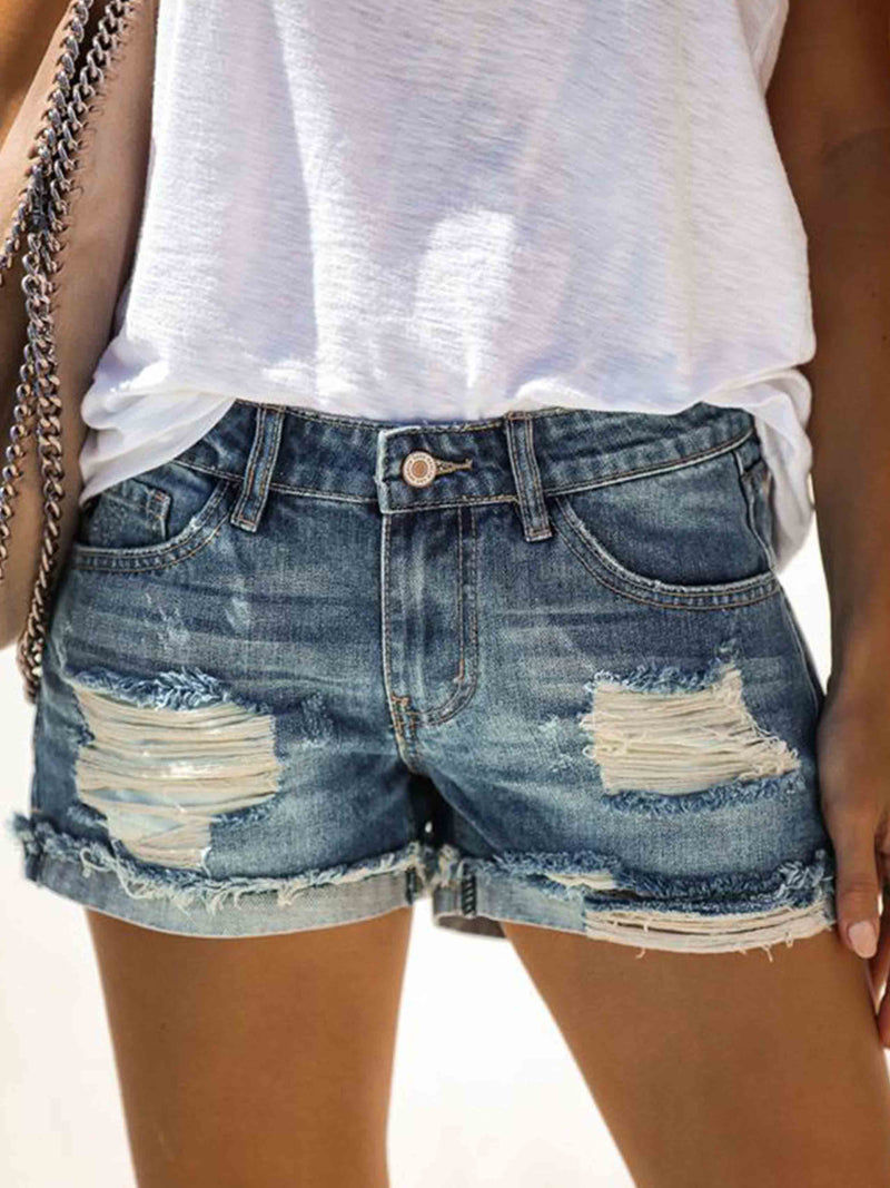 Ripped Jean Shorts