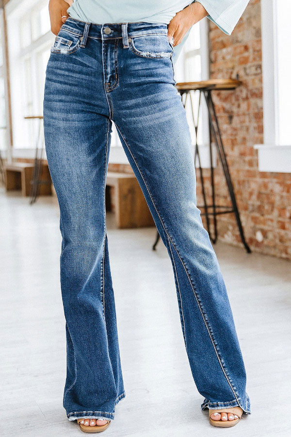 Versatile Paneled Flared Jeans